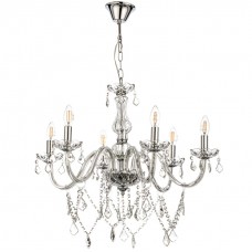 Φωτιστικό Κρεμαστό 8xE14 Γυάλινο Διάφανο με Κρύσταλλα 5314-8-D